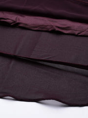 Burgundy Solid Georgette Ethnic Maxi Gown - Inddus.com