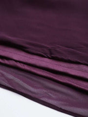 Burgundy Zari Embroidered Georgette Ethnic Gown - Inddus.com