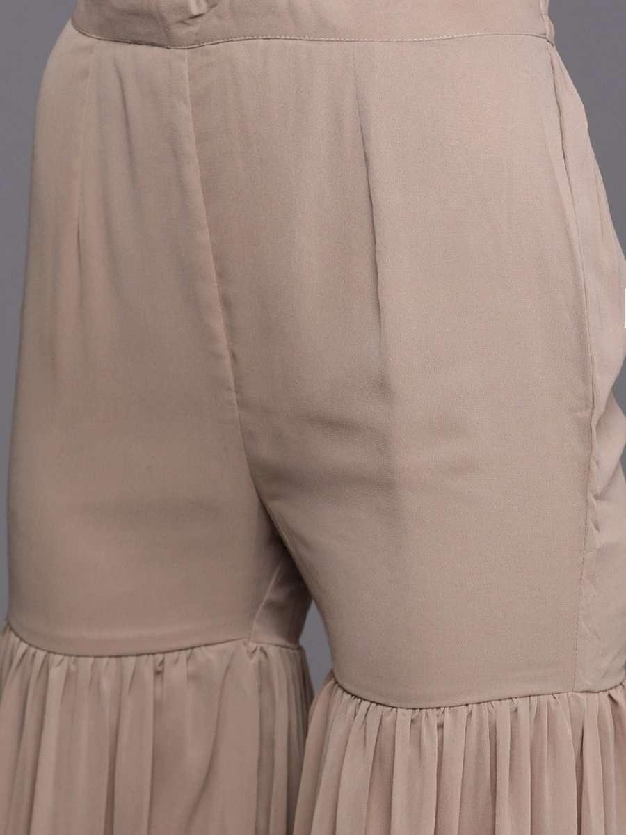 ChikooChikankari Embroidered Kurta with Sharara - Inddus.com