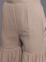 ChikooChikankari Embroidered Kurta with Sharara - Inddus.com