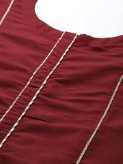 Copy of Women Mustard Yellow Beads and Stones Kurta with Palazzos & With Dupatta - Inddus.com