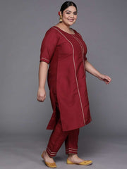 Copy of Women Mustard Yellow Beads and Stones Kurta with Palazzos & With Dupatta - Inddus.com