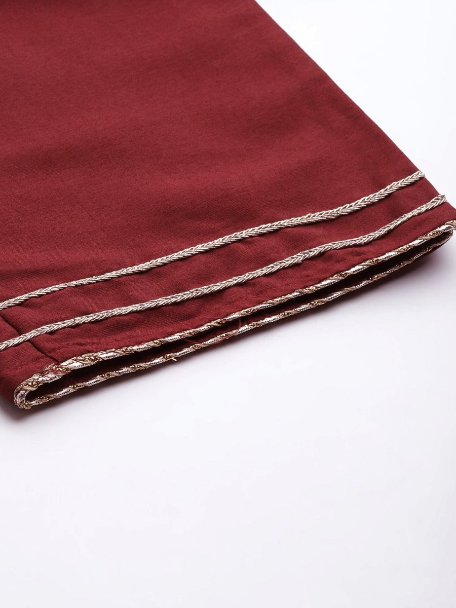 Copy of Women Mustard Yellow Beads and Stones Kurta with Palazzos & With Dupatta - Inddus.com