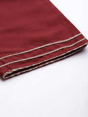 Copy of Women Mustard Yellow Beads and Stones Kurta with Palazzos & With Dupatta - Inddus.com