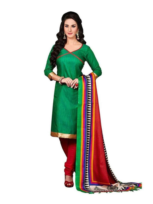 Cotton Jute Blend Printed Salwar Suit - inddus-us