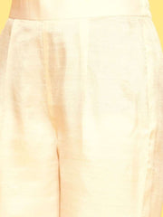 Cream and Orange Kurta with Palazzo and Dupatta - Inddus.com