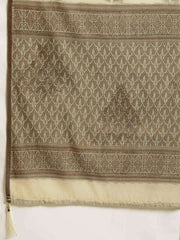 Cream Cotton Blend Woven Design Party Wear Traditional Saree - inddus-us