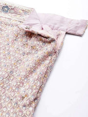 Lavender and white Readymade embroidered lehenga choli with dupatta
