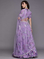 Lavender printed Readymade lehenga choli with dupatta