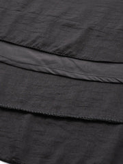 Dark Grey Solid Silk Gown with Jacket - inddus-us