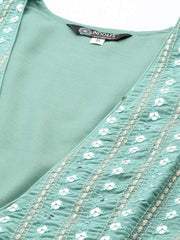 Green Readymade Embroidered lehenga choli with dupatta