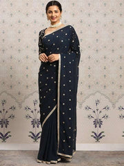Embroidered Floral Zari Saree