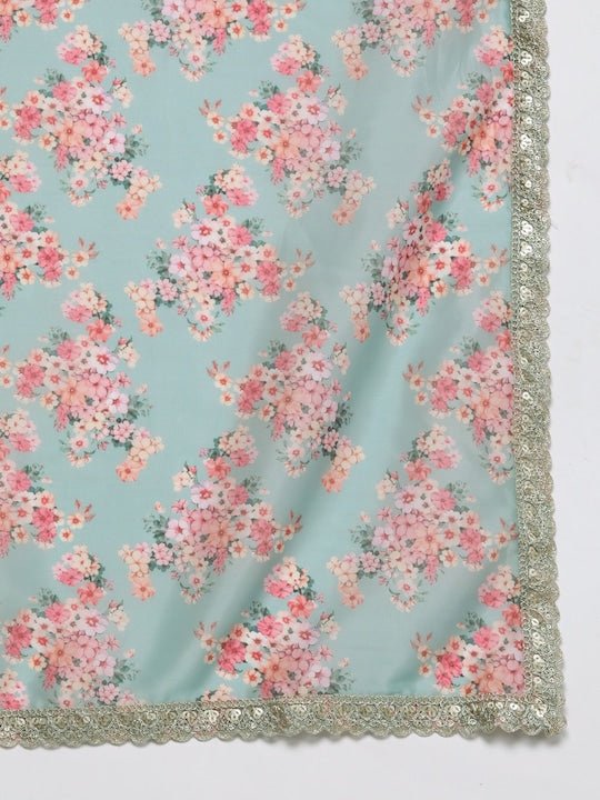 Embroidered Sequinned Unstitched Lehenga & Blouse With Dupatta - Inddus.com