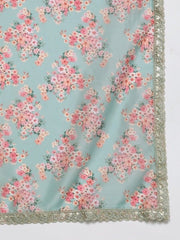 Embroidered Sequinned Unstitched Lehenga & Blouse With Dupatta - Inddus.com