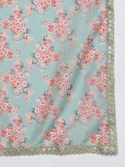 Embroidered Sequinned Unstitched Lehenga & Blouse With Dupatta - Inddus.com