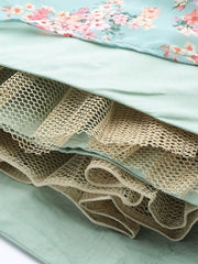 Embroidered Sequinned Unstitched Lehenga & Blouse With Dupatta - Inddus.com