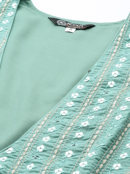 Embroidered Sequinned Unstitched Lehenga & Blouse With Dupatta - Inddus.com