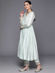 Empire Gotta Patti Chanderi Cotton Kurta with Trousers & With Dupatta - Inddus.com