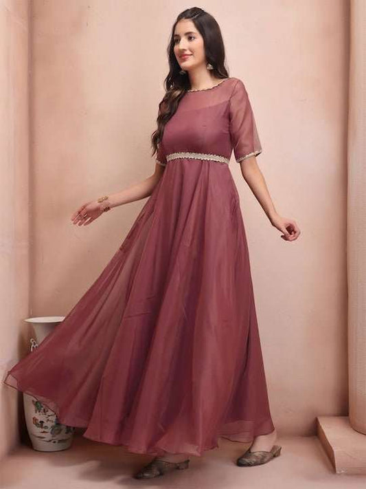 Ethnic Fit & Flare Dress - Inddus.com