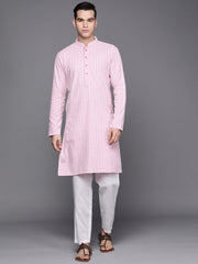 Ethnic Motifs Embroidered Chikankari Pure Cotton Kurta with Trousers - Inddus.com
