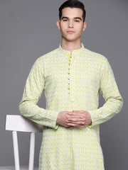Ethnic Motifs Embroidered Chikankari Pure Cotton Kurta with Trousers - Inddus.com