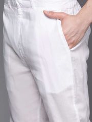 Ethnic Motifs Embroidered Chikankari Pure Cotton Kurta with Trousers - Inddus.com