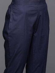 Ethnic Motifs Embroidered Regular Chikankari Kurta with Trousers - Inddus.com