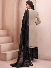 Ethnic Motifs Embroidered Round Neck Kurta & Palazzos with Dupatta - Inddus.com