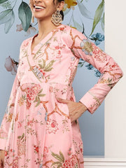 Ethnic Motifs Printed Angrakha Gotta Patti Kurta With Trousers - Inddus.com