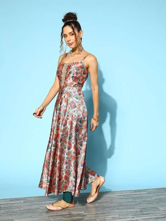 Ethnic Motifs Printed Kurta With Trousers & With Dupatta - Inddus.com