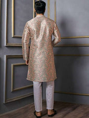 Ethnic Motifs Printed Mandarin Collar Kurta - Inddus.com