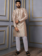 Ethnic Motifs Printed Mandarin Collar Kurta - Inddus.com