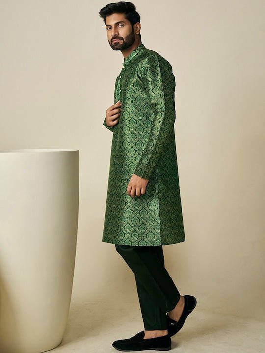 Ethnic Motifs Printed Mandarin Collar Kurta - Inddus.com