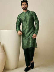 Ethnic Motifs Printed Mandarin Collar Kurta - Inddus.com