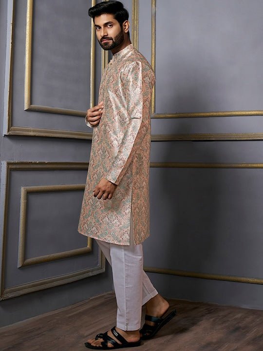 Ethnic Motifs Printed Mandarin Collar Kurta - Inddus.com