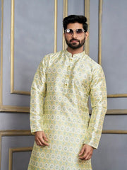 Ethnic Motifs Printed Mandarin Collar Kurta - Inddus.com