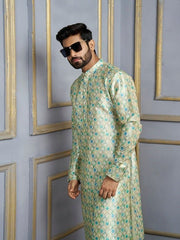 Ethnic Motifs Printed Mandarin Collar Kurta - Inddus.com