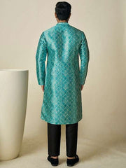 Ethnic Motifs Printed Mandarin Collar Kurta - Inddus.com