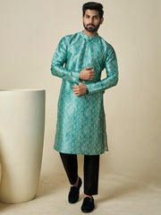 Ethnic Motifs Printed Mandarin Collar Kurta - Inddus.com