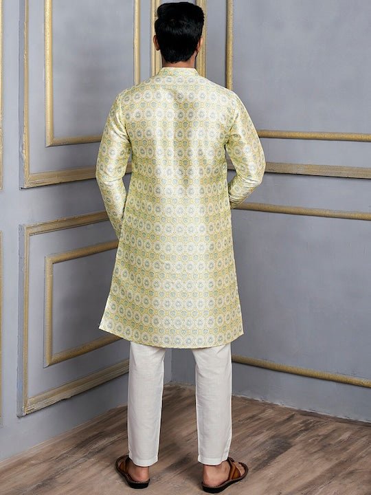 Ethnic Motifs Printed Mandarin Collar Kurta - Inddus.com