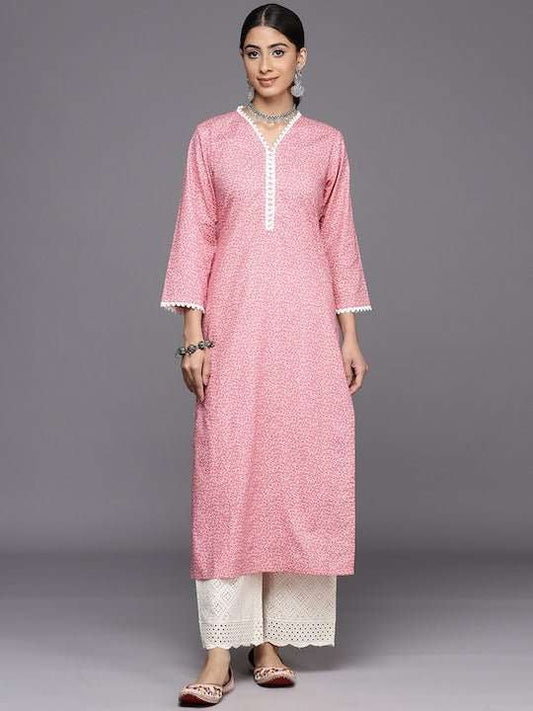 Ethnic Motifs Printed Regular Chikankari Pure Cotton Kurta with Palazzos - Inddus.com