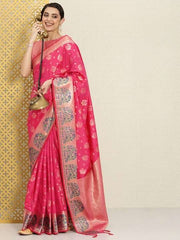 Ethnic Motifs Zari Silk Blend Saree