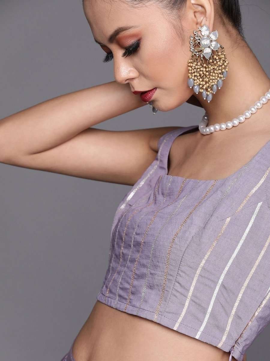 Fantastic Mauve Polyester Solid Crop Top - inddus-us