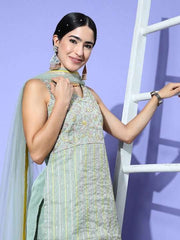Floral Embroidered Regular Thread Work Kurti with Sharara & With Dupatta - Inddus.com