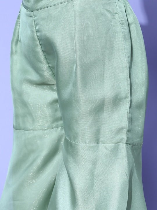 Floral Embroidered Regular Thread Work Kurti with Sharara & With Dupatta - Inddus.com