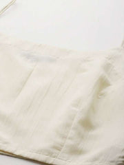 Floral Embroidered Thread Work Chanderi Cotton Kurta with Trousers & Inner - Inddus.com