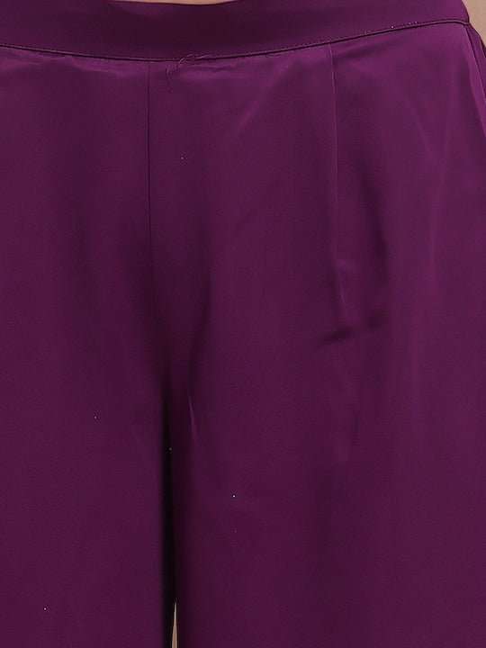 Floral Embroidered Zari Regular Kurta with Palazzos & Dupatta - Inddus.com