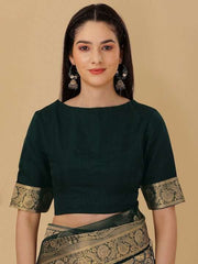 Floral Motif Woven Design Zari Organza Saree - Inddus.com