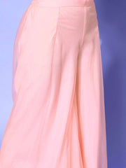 Floral Net Scalloped Edge Kurta Set - Inddus.com