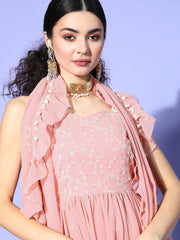 Floral Poly-Georgette Gown for Days Kurta Set - Inddus.com